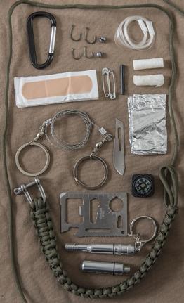 Mil-Tec Paracord kit di sopravvivenza Grande, oliva