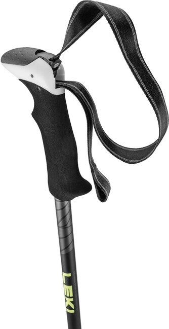 Leki Khumbu Lite Pro bastoncini da trekking 100 - 135 cm, nero-antracite scuro-giallo smerigliato