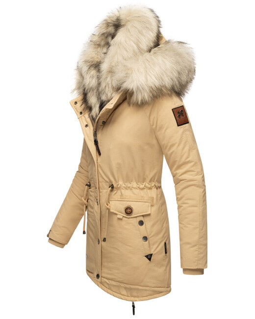 Navahoo Sweety parka invernale da donna con cappuccio, beige