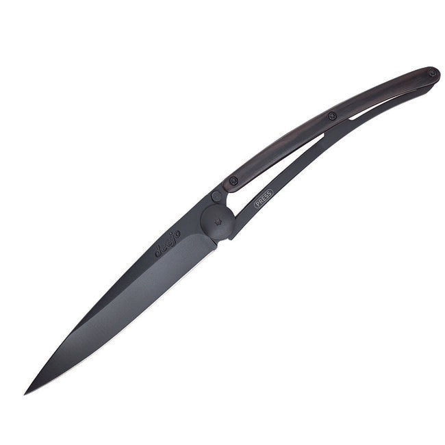 Deejo Coltello di chiusura in legno d'ebano nero