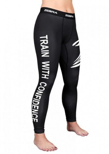 Zebra Compression Long Pants, Black