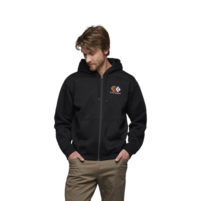 Black Diamond Faded felpa da uomo con cerniera, nera