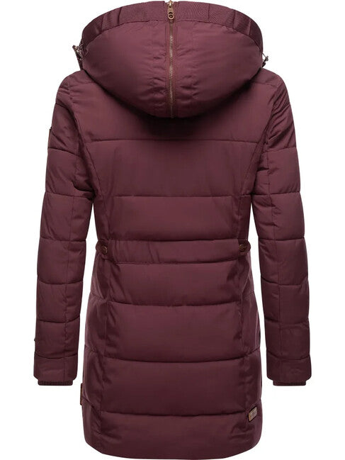 Marikoo Lieblings Jacke giacca invernale da donna con cappuccio, bordeaux