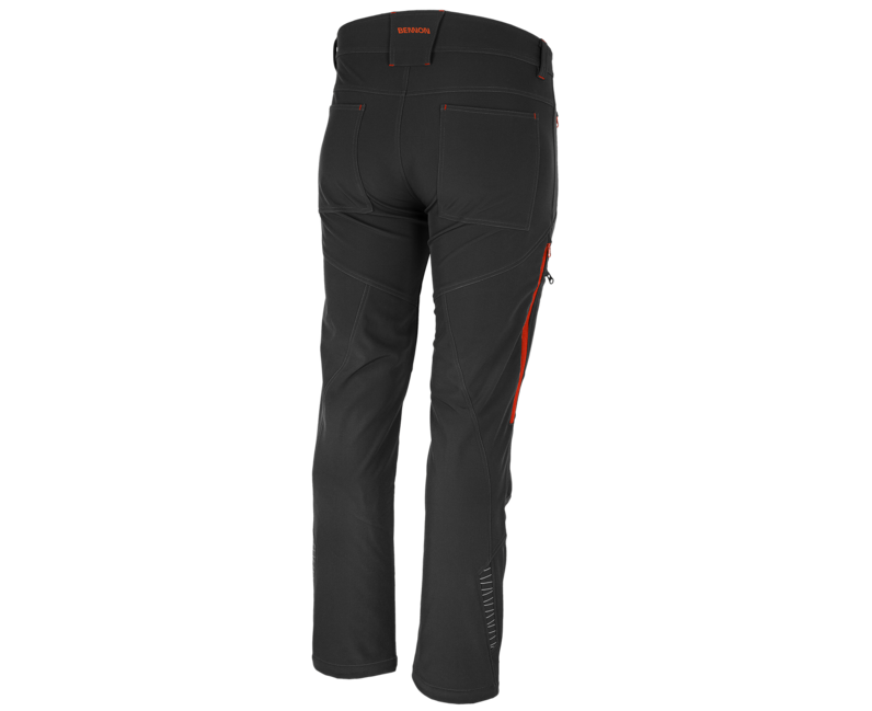 BENNON Force pantaloni softshell, nero/rosso