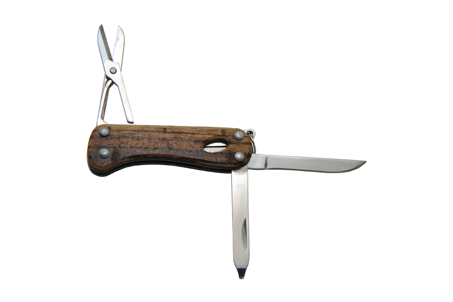 Baladeo ECO170 coltello multifunzione Barrow, 5 funzioni, legno zebrato