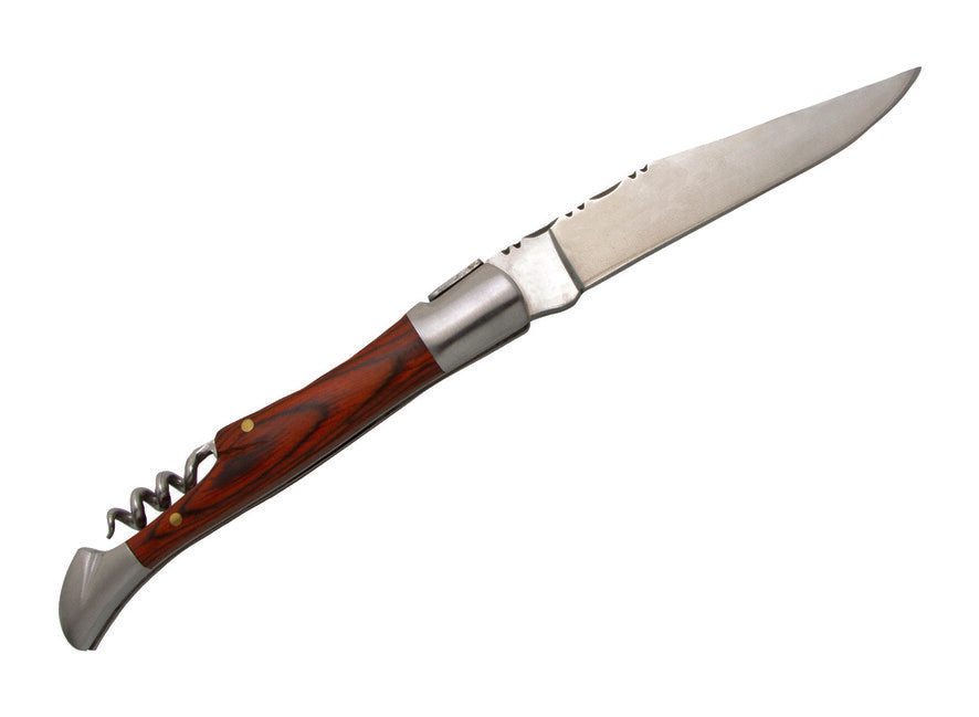 Laguiole DUB039 coltello tascabile lama 12cm acciaio 420 manico staminia marrone