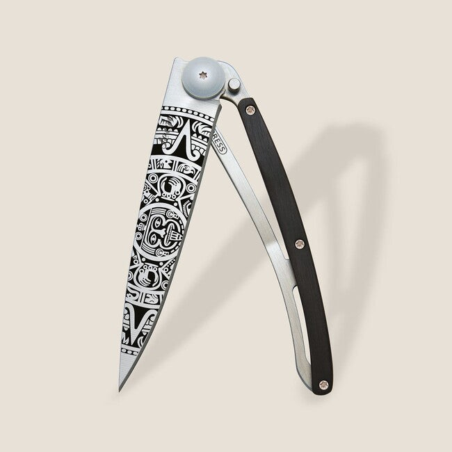 Deejo Tattoo coltello di chiusura legno Sole azteco