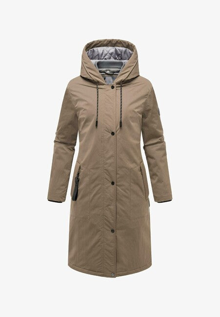 Marikoo Ledalaa parka invernale da donna con cappuccio, marrone pietra