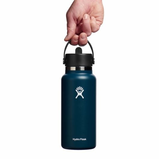 Hydro Flask Wide bottiglia termica con boccaglio 32 OZ Wide Flex Straw Cap 946 ml, indaco