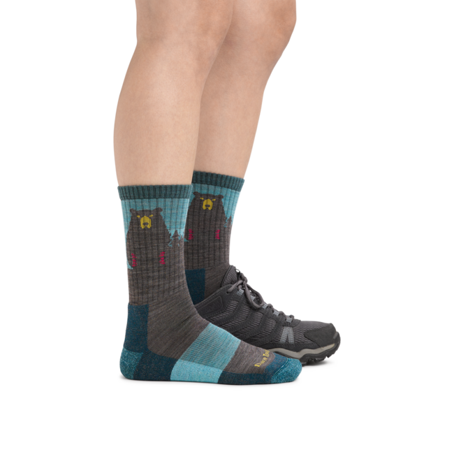 Darn Tough Bear Town Micro Crew calzini leggero con cuscino, aqua