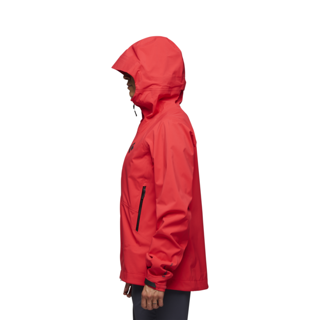 Black Diamond Highline Stretch Shell giacca impermeabile da donna, rossa corallo