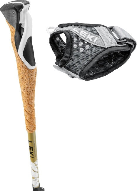 Leki Cross Trail TA bastoncini da trekking 100 - 135 cm, bianco-oro-marrone-nero