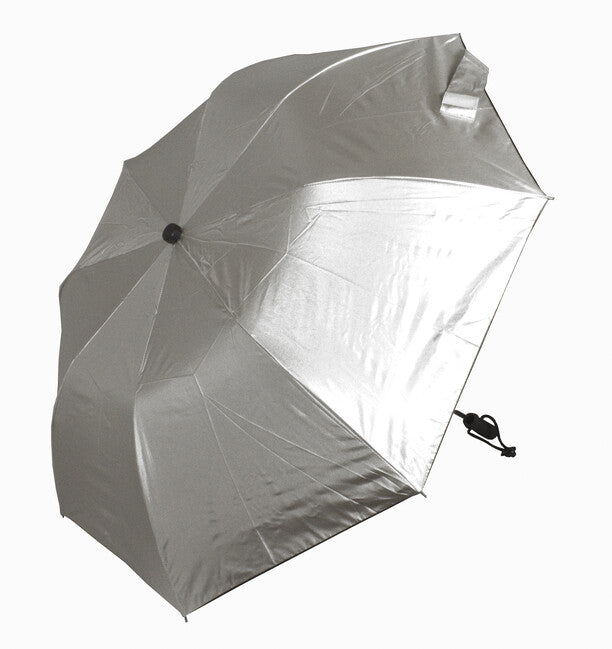 EuroSchirm teleScope ombrello da trekking telescopico uv a mani libere con attacco per zaino, argento