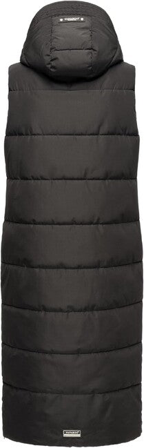 Navahoo Brezelchen gilet lungo da donna, nero