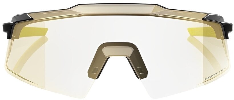 100% Aerocraft occhiali da sole, nero lucido metallizzato - specchio d'oro fotocromatico