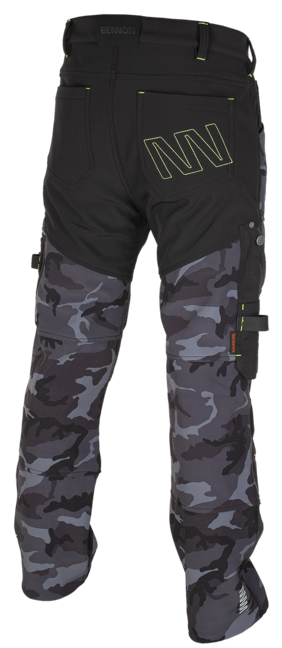 BENNON CAMOS pantaloni softshell, nero/grigio