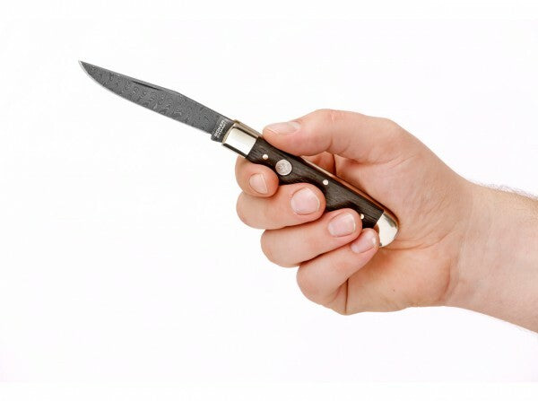 Böker Trapper Classic Pocket Knife 8.3cm, Damascus, Bog Oak