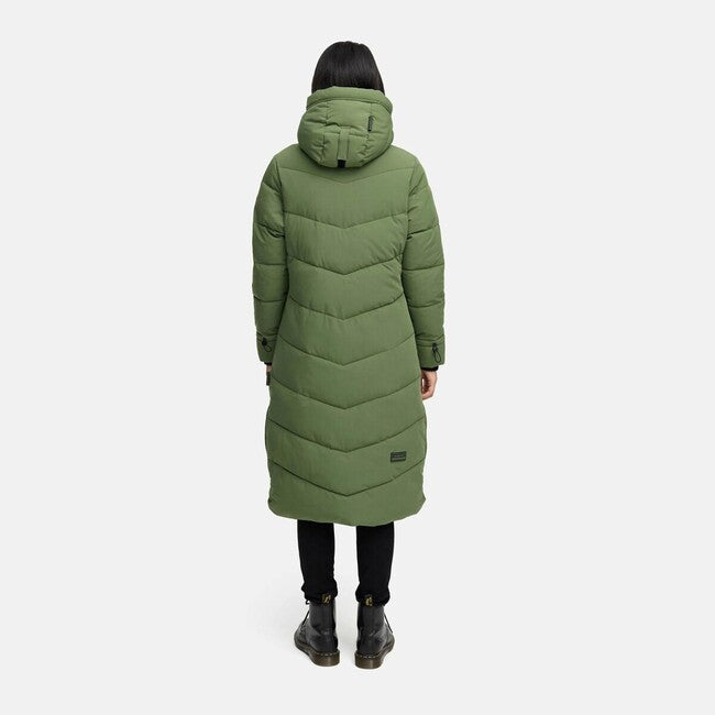 Marikoo Benikoo giacca invernale lunga da donna, verde oliva pino