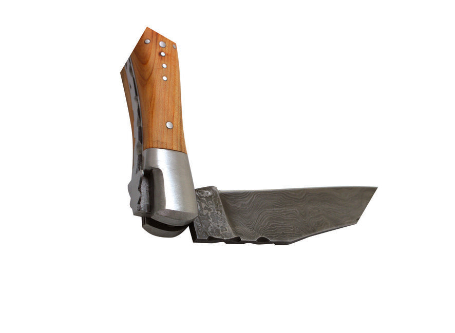 Laguiole DUB070 coltello tascabile lama 12 cm acciaio damasco manico ginepro