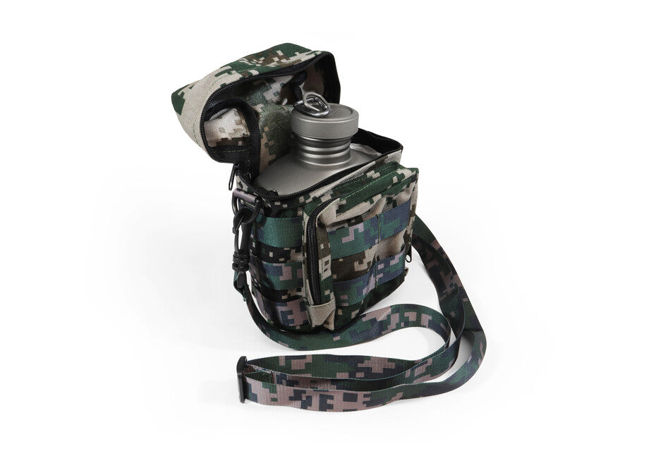 Origin Outdoors Titanium Canteen with Carabiner and Carrying Pouch 1L