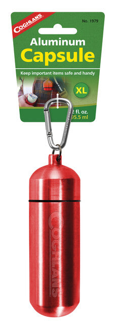 Coghlans Capsule in alluminio impermeabile con moschettone