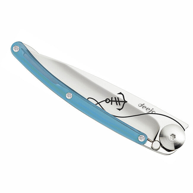 Deejo chiusura coltello tatuaggio blu ancora