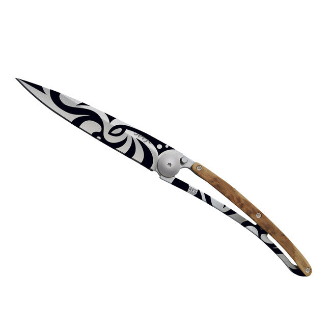 Deejo Tattoo Tribale coltello di chiusura in legno di ginepro