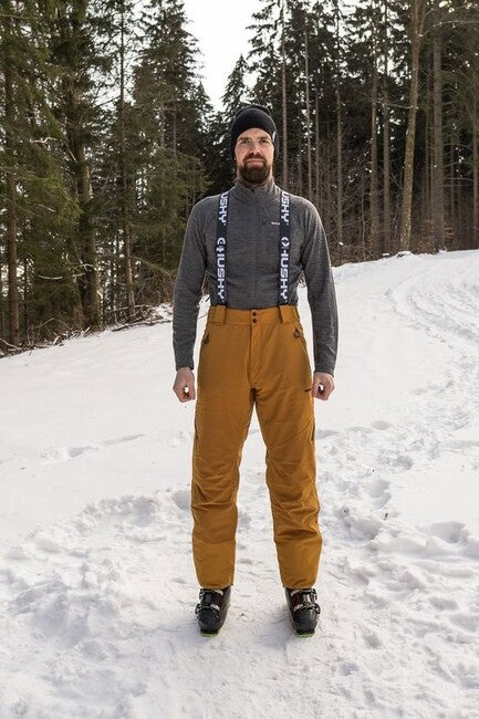 Husky Mitaly pantaloni da sci da uomo, senape