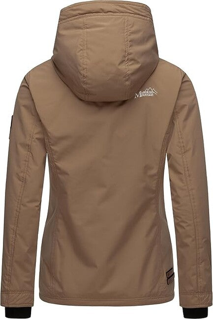 Marikoo Brombeere giacca transitoria da donna con cappuccio, taupe