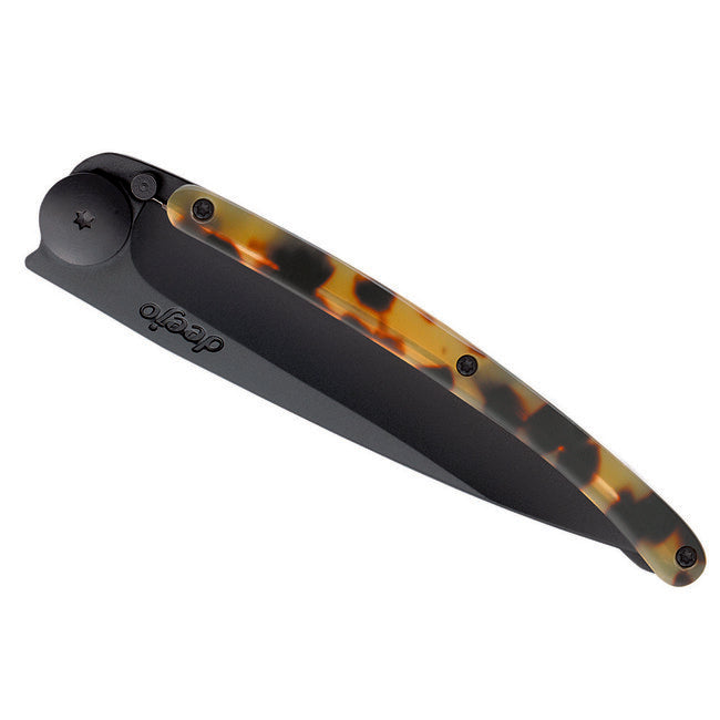 Deejo Turtle Grezzo coltello di chiusura a guscio di tartaruga