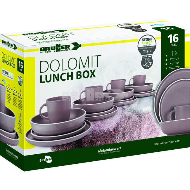 Brunner Lunch Box Set di utensili da campeggio, viola