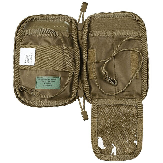 MFH Borsa per documenti/smartphone MOLLE, marrone coyote