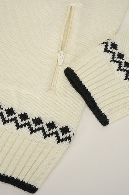 Brandit norvegese maglione con chiusura a zip, bianco