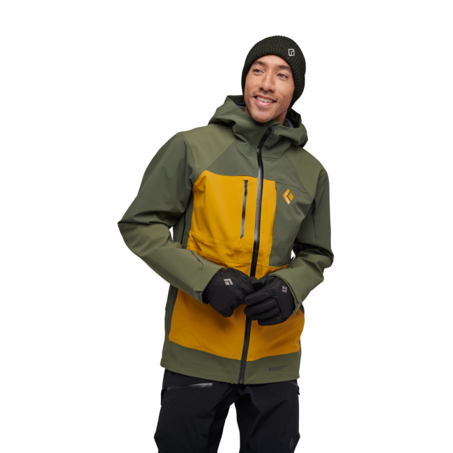 Black Diamond Recon Stretch Pro Shell giacca da sci da uomo, tundra-ambra