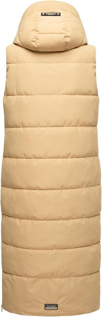 Navahoo Brezelchen gilet lungo da donna, sabbia