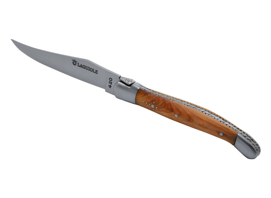 Laguiole DUB124 set di 6 coltelli da bistecca con manico in legno di ginepro