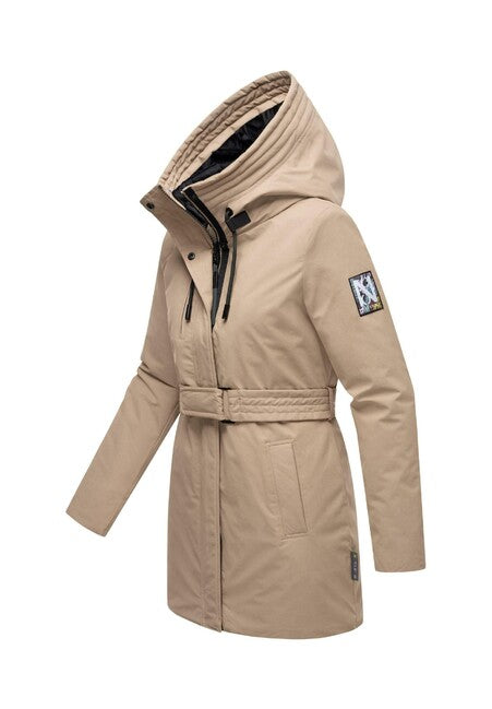 Navahoo Eishauch parka invernale da donna con cappuccio, grigio tortora