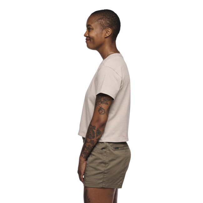 Black Diamond Bd Stripe t-shirt donna a maniche corte, bianco sporco - malva pallido