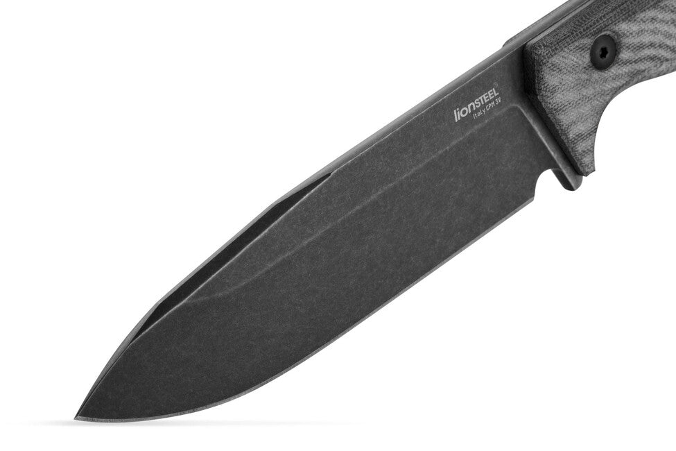 Lionsteel Pugnale lungo con manico in micarta T6B CVB CPM 3V nero antico