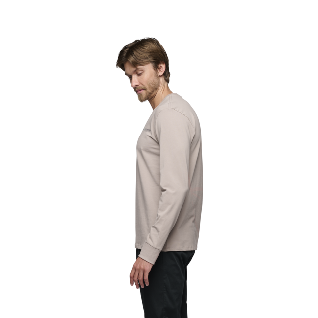 Black Diamond Heritage Wordmark t-shirt a maniche lunghe, malva pallido