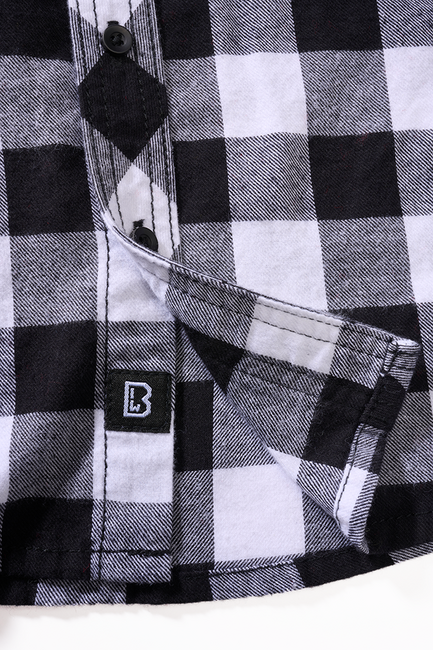 Brandit camicia a maniche lunghe da bambino, bianca e nera