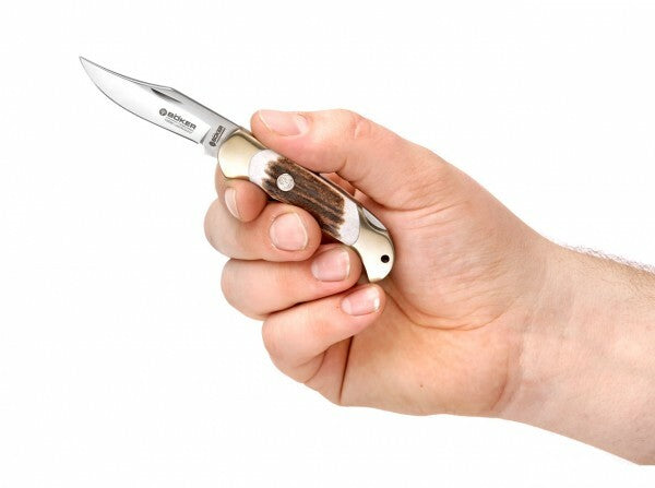 Böker Manufaktur Solingen Boy Scout coltello da tasca 5,7 cm, in corno