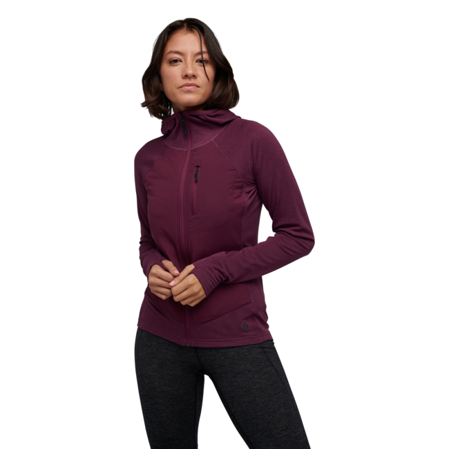 Black Diamond Coefficient Lt felpa ibrida da donna, mora