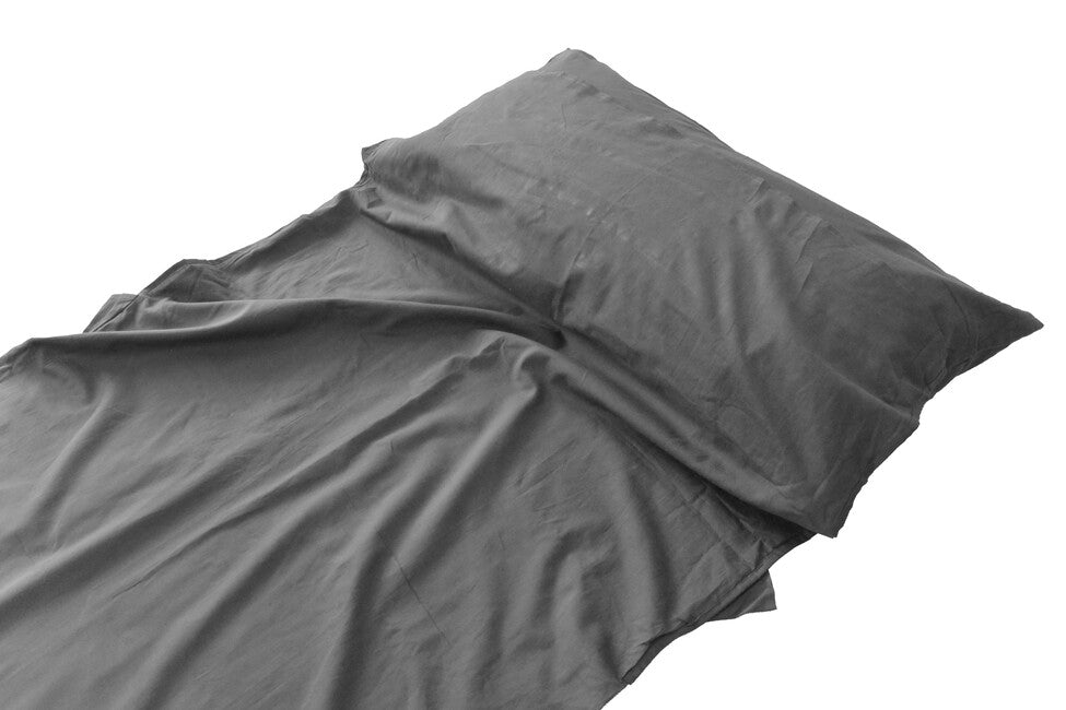 Origin Outdoors Fodera per sacco a pelo in cotone rettangolare, antracite