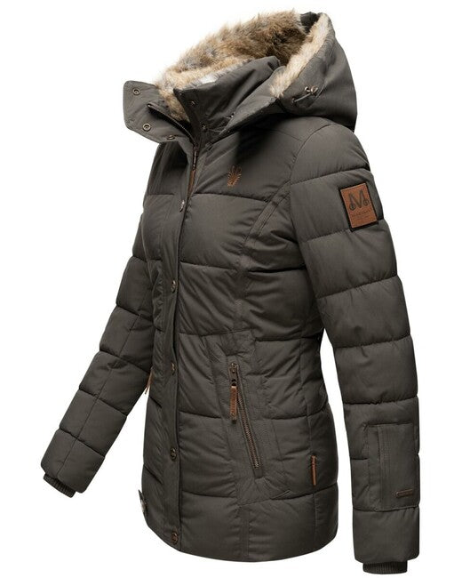 Marikoo Nekoo giacca invernale da donna con cappuccio, antracite