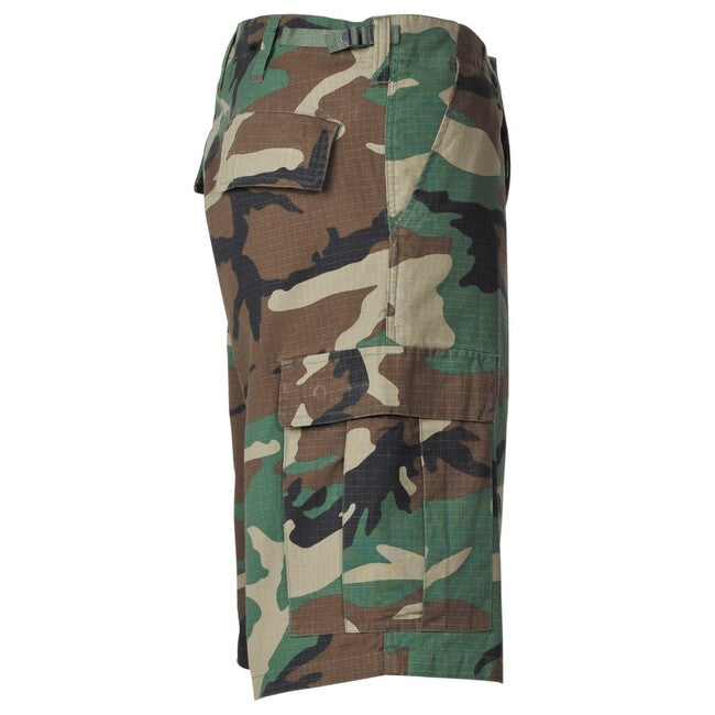 MFH BDU Shorts Rip-Stop, Woodland Stonewashed