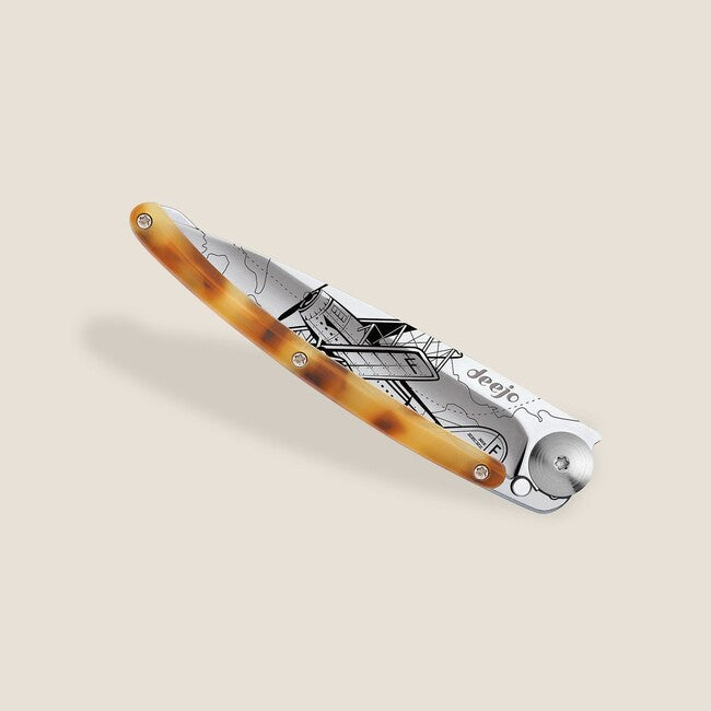 Deejo Tattoo Tartaruga coltello di chiusura specchio guscio di tartaruga aviazione