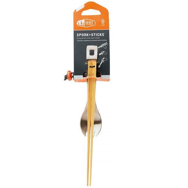 GSI Outdoors Glacier forchetta in acciaio inox con bacchette in legno