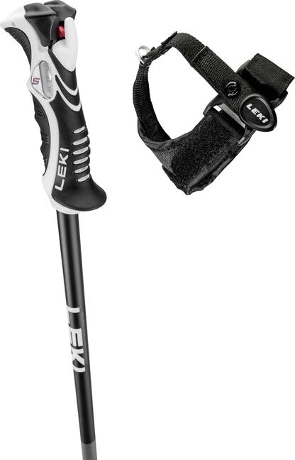 Leki Bold Lite S bastoncini da sci, antracite scuro/nero-azzurro chiaro