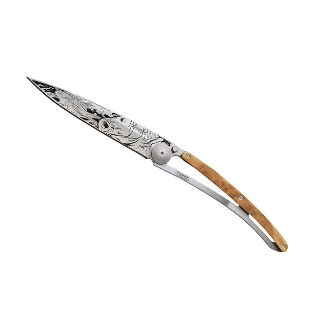 Deejo Tattoo legno coltello di chiusura Carp